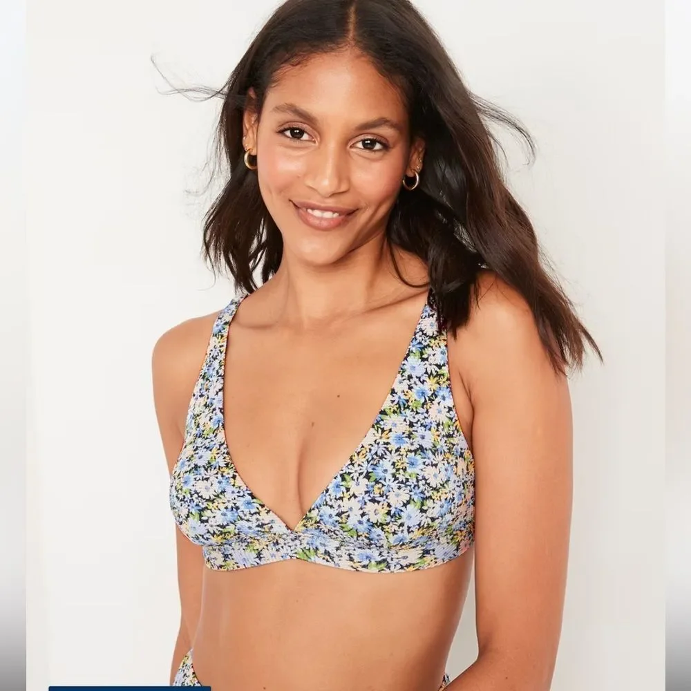 Brand me with Tags Old Navy‎ Piqué Classic Plunge Triangle Bikini Swim Top XL